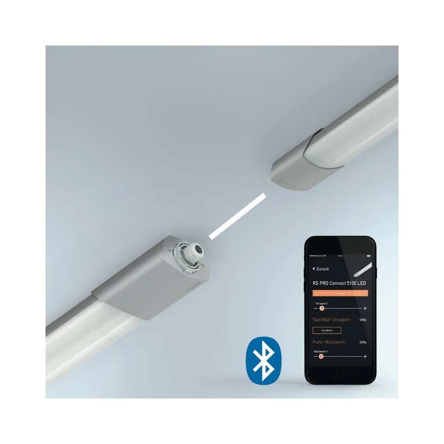 Steinel 058715 - Corp de iluminat tehnic cu LED, senzor și modul de urgență RS PRO 5150 SC EM LED/42W/230V IP66 4000K