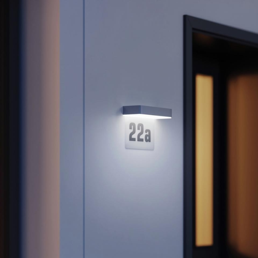 Steinel 065935 - Număr casă solar LED XSolar SOL-O HN LED/0,07W 2000 mAh IP44 antracit