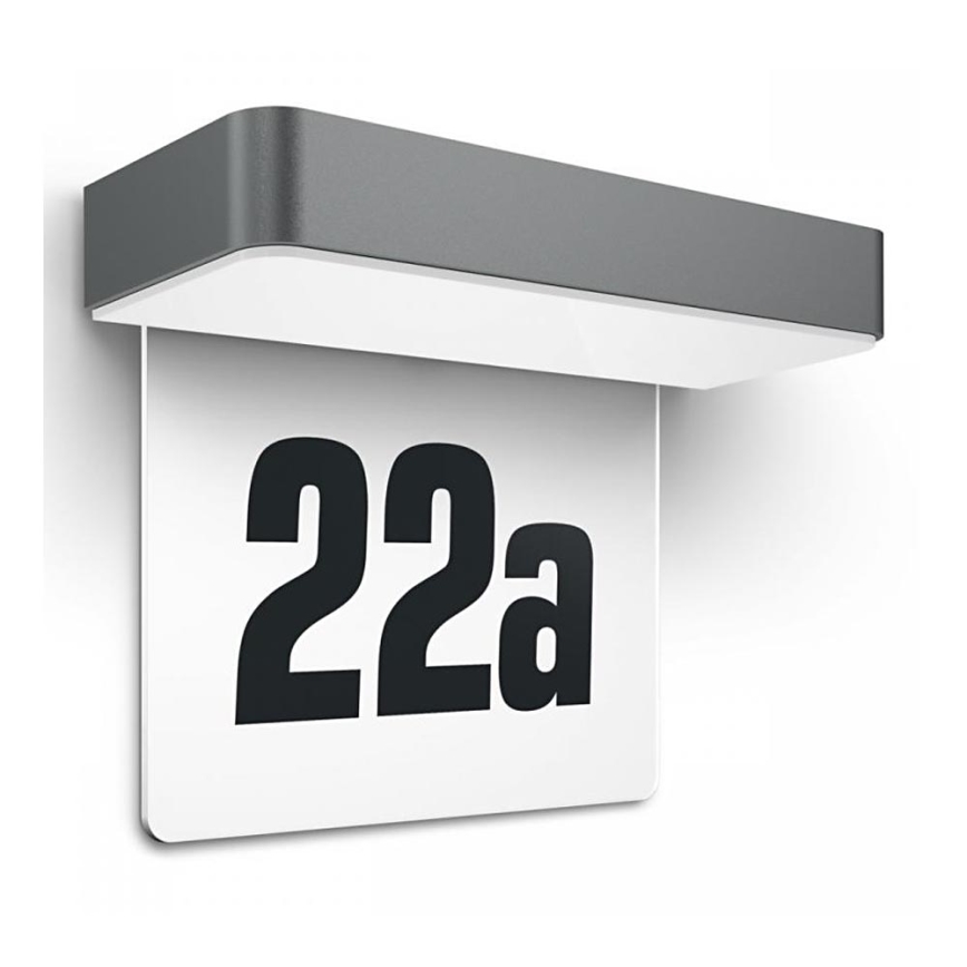 Steinel 065935 - Număr casă solar LED XSolar SOL-O HN LED/0,07W 2000 mAh IP44 antracit