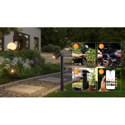 Steinel 089337 - Lampă LED RGBW pentru exterior, 7,9 W/24 V, IP65