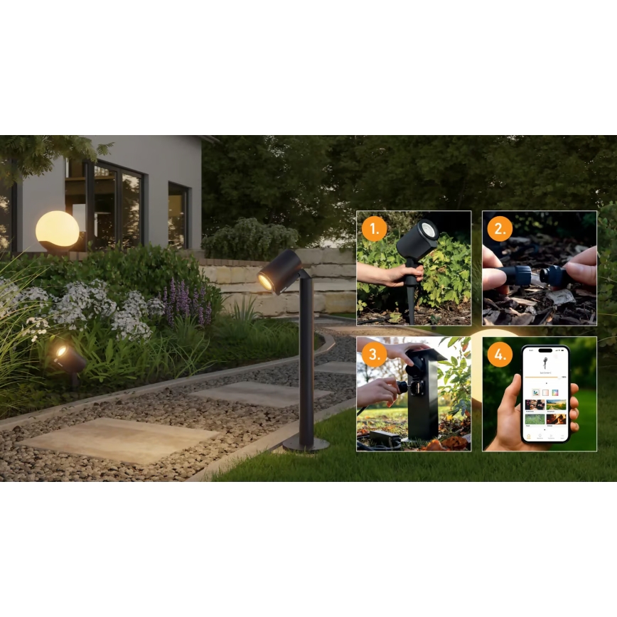 Steinel 089337 - Lampă LED RGBW pentru exterior, 7,9 W/24 V, IP65