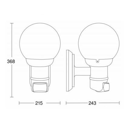 STEINEL 634315 - L 560 S  Corp de iluminat perete pro Exterior cu senzor