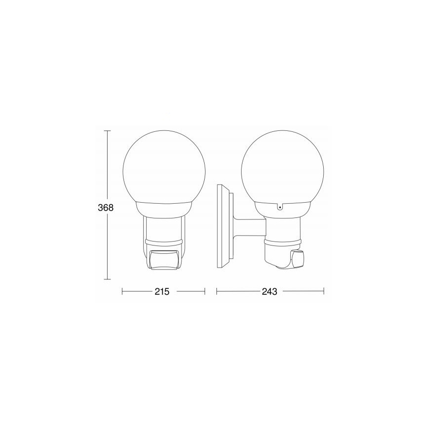 STEINEL 634315 - L 560 S  Corp de iluminat perete pro Exterior cu senzor