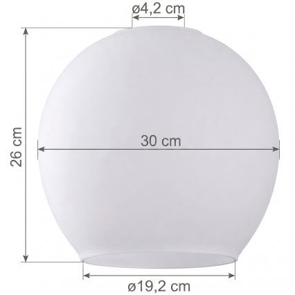 Sticlă de rezervă pentru candelabrul KULA E27, diametru 30 cm, alb
