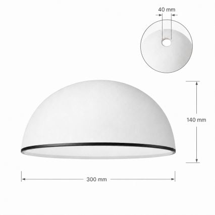 Sticlă de rezervă pentru lustru RETRO, ANTICO E27 Ø 30 cm albă/neagră