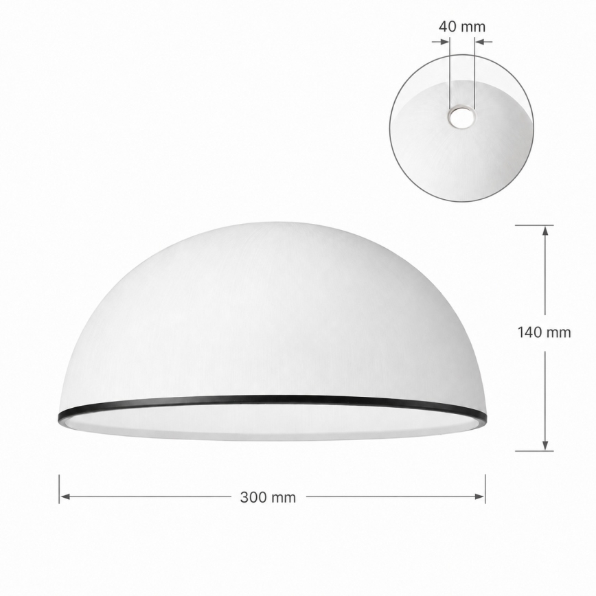 Sticlă de rezervă pentru lustru RETRO, ANTICO E27 Ø 30 cm albă/neagră