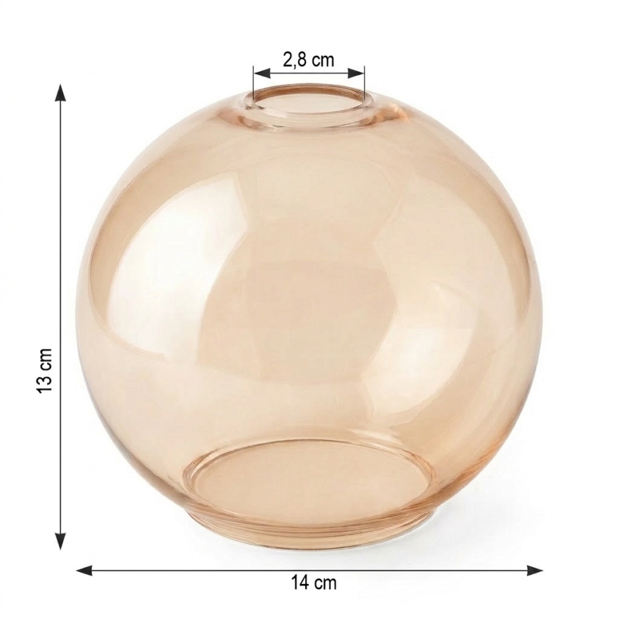 Sticlă de rezervă POBO, diametru 14 cm, bej fumuriu