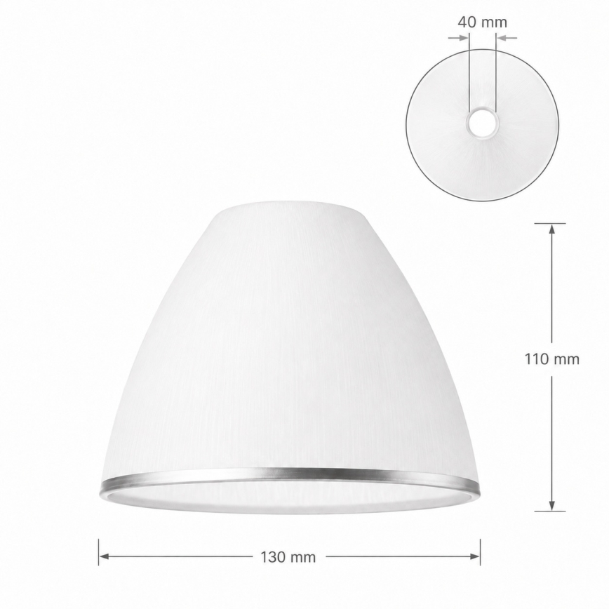 Pahar de schimb pentru lustră și lampă de perete RETRO, ANTICO E27 Ø 13 cm albă/argintie
