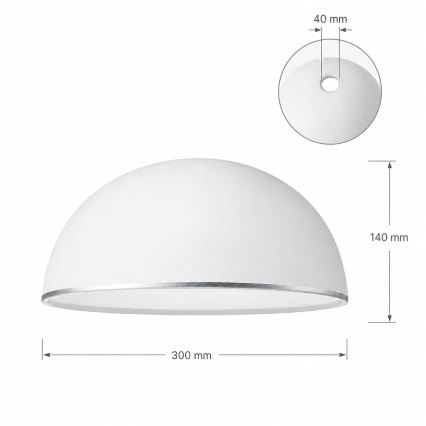 Sticlă de schimb pentru lustră RETRO, ANTICO E27 Ø 30 cm alb/argintiu