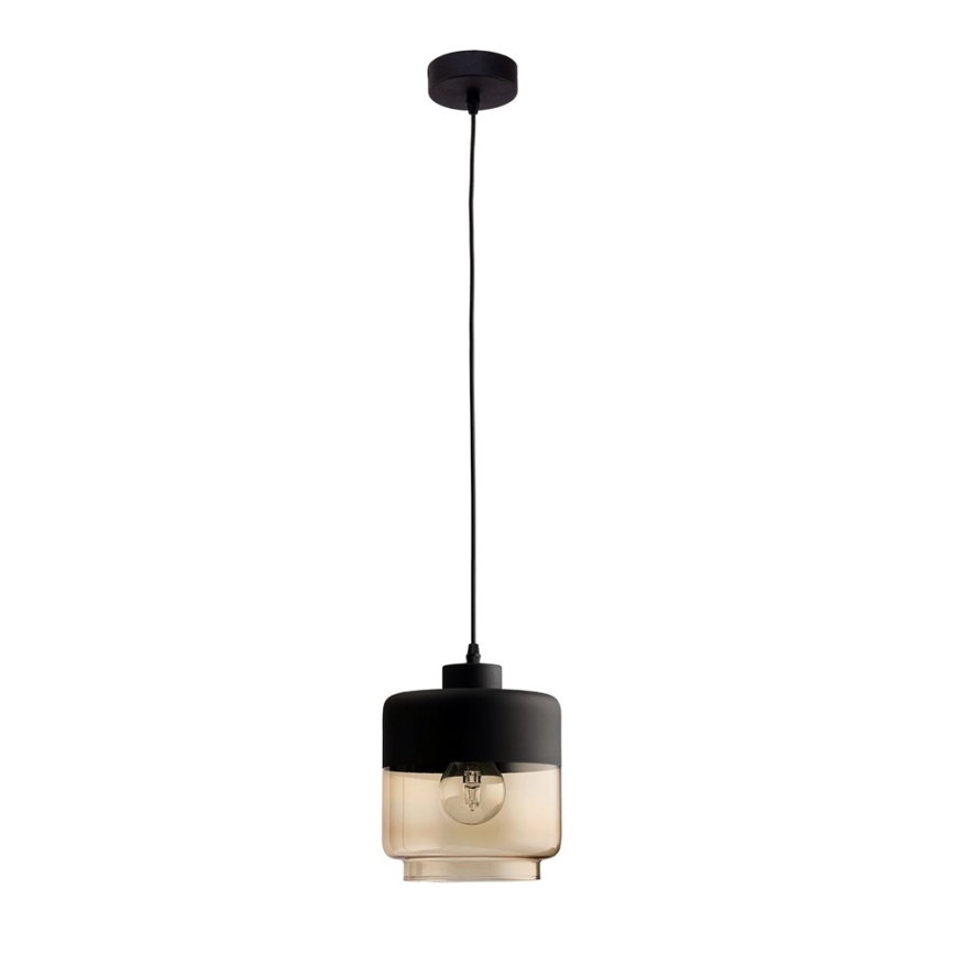 Sticlă de schimb pentru lustrul AMBER E27, Ø 14 cm, negru / bej fumuriu