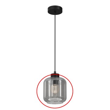 Sticlă de schimb pentru lustrul SOMBRA E27, diametru 16 cm, gri fumuriu