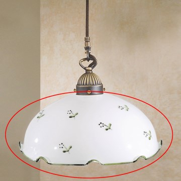 Sticlă de schimb universală NONNA E27, Ø 20 cm, alb/verde