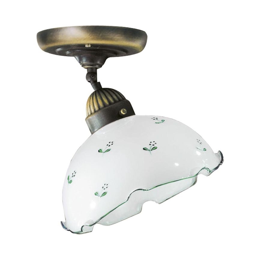 Sticlă de schimb universală NONNA E27, Ø 20 cm, alb/verde