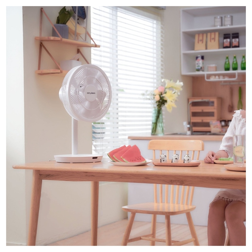 Stylies - Ventilator de podea 2 în 1 ANTILA 25 W/230 V 88 cm alb + telecomandă