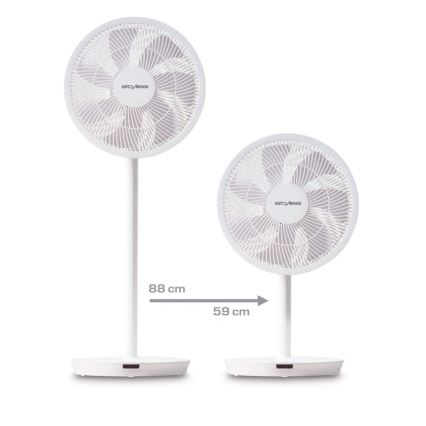 Stylies - Ventilator de podea 2 în 1 ANTILA 25 W/230 V 88 cm alb + telecomandă