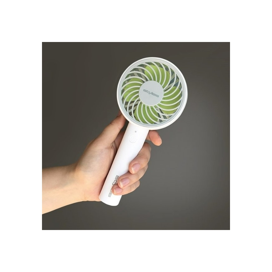 Stylies - Ventilator portabil reîncărcabil LACERTA 4W/5V 2500 mAh alb