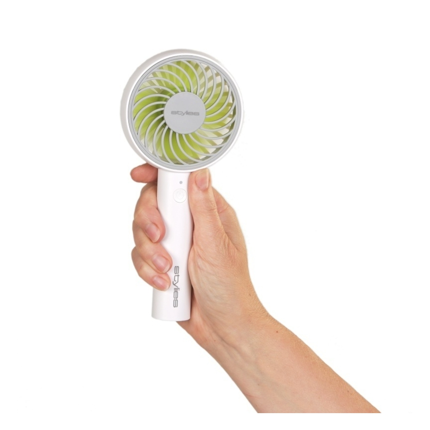 Stylies - Ventilator portabil reîncărcabil LACERTA 4W/5V 2500 mAh alb