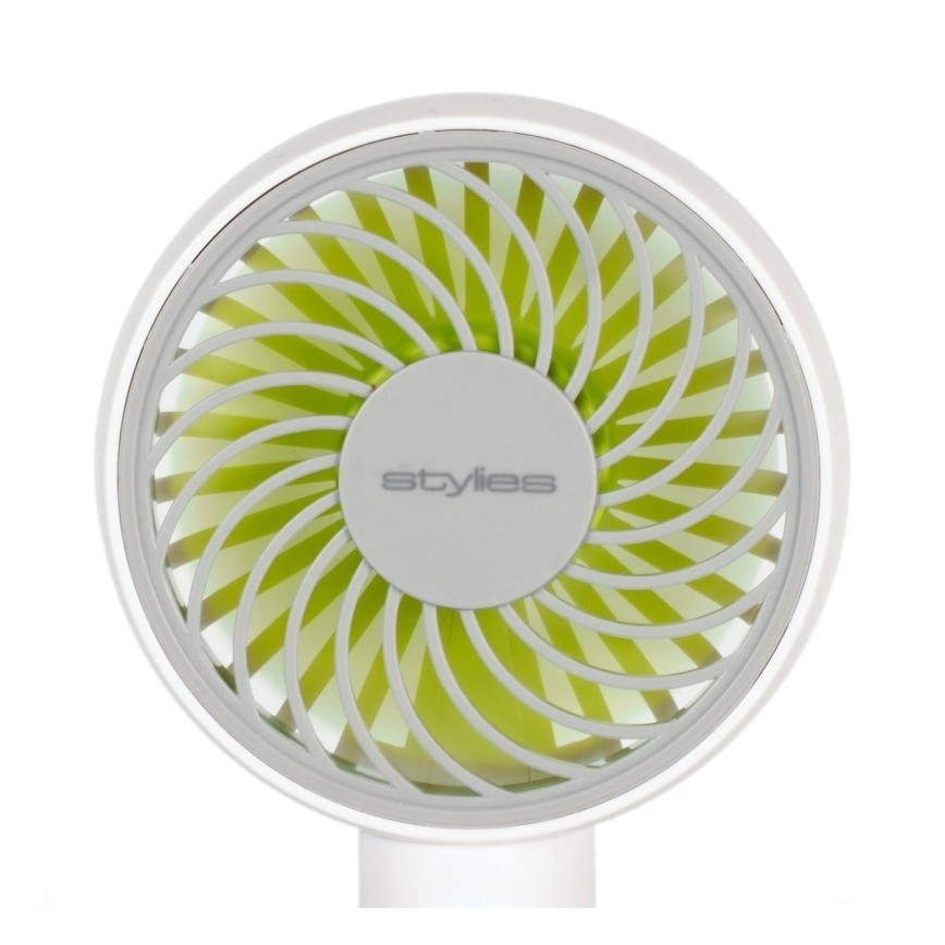 Stylies - Ventilator portabil reîncărcabil LACERTA 4W/5V 2500 mAh alb