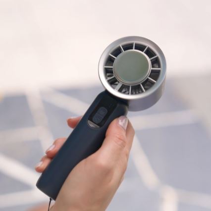 Stylies - Ventilator portabil reîncărcabil LACERTI 8W/5V 3000 mAh albastru
