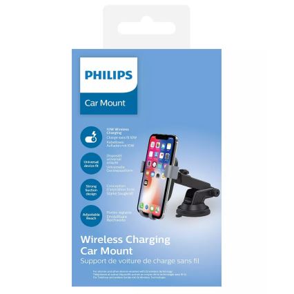 Suport auto de telefon cu încărcare fără fir 10W Philips DLK3532Q/00