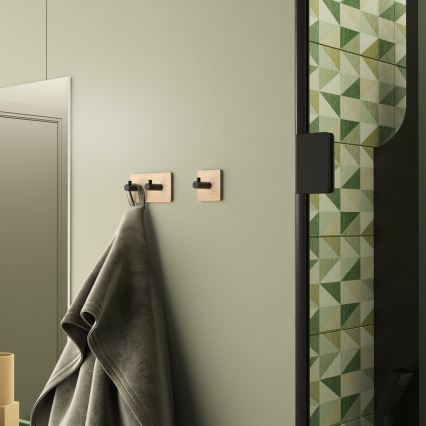 Suport autoadeziv de prosoape Gedy HIMALAYA negru/bambus