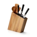 Suport de cuțite cu inserție flexibilă și compartiment 31x8x24,5 cm stejar Continenta C4151