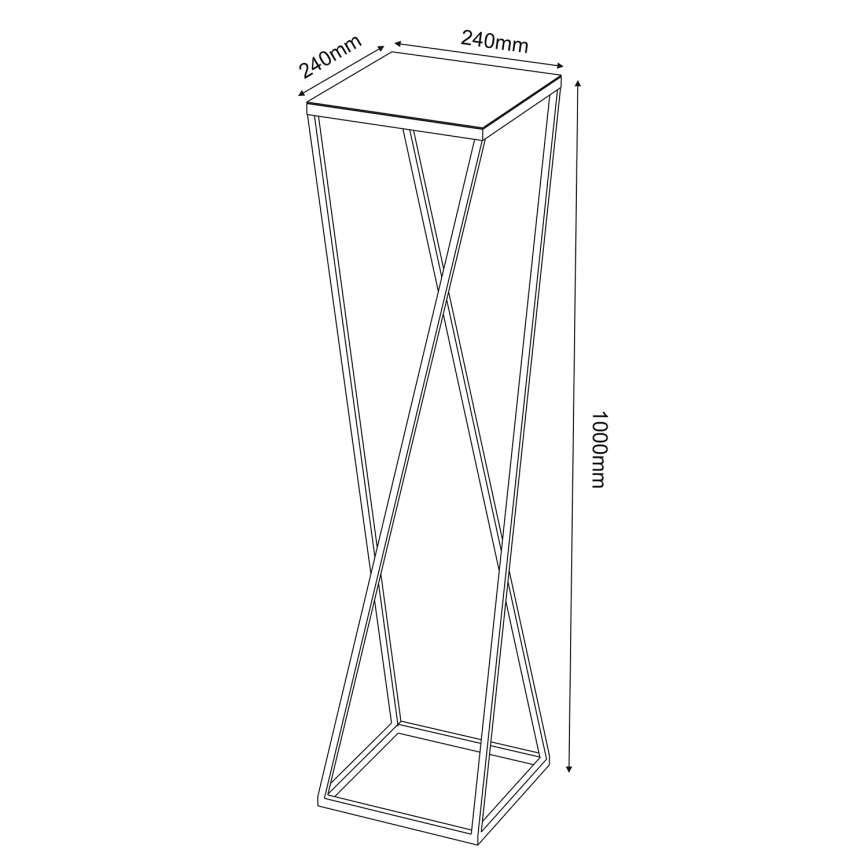 Suport de flori 100x24 cm auriu