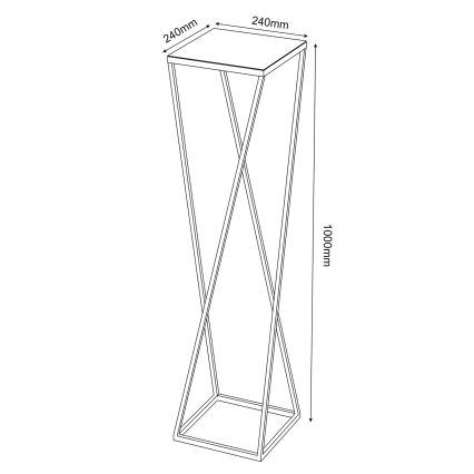 Suport de flori 100x24 cm negru