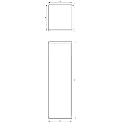 Suport de flori 100x30x34 cm alb