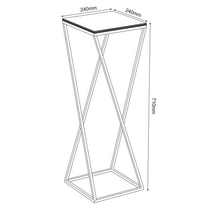 Suport de flori 70x24 cm negru