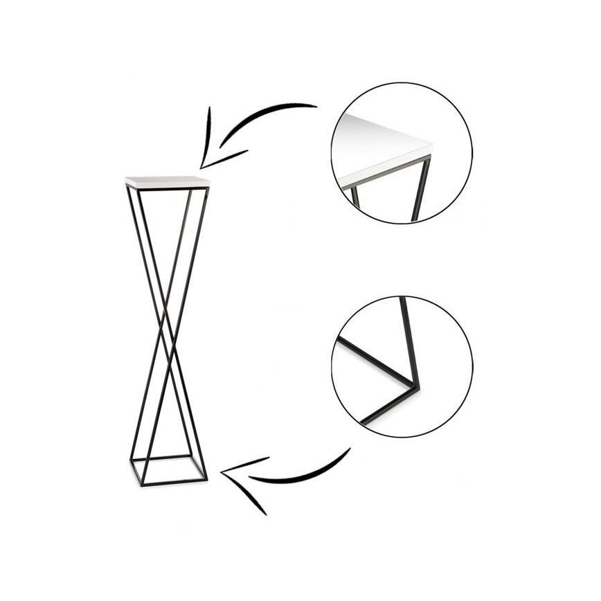 Suport de flori LOFT 100x24 cm negru/alb