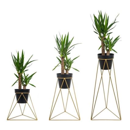 Suport de ghiveci TRIANGL 90x50 cm auriu