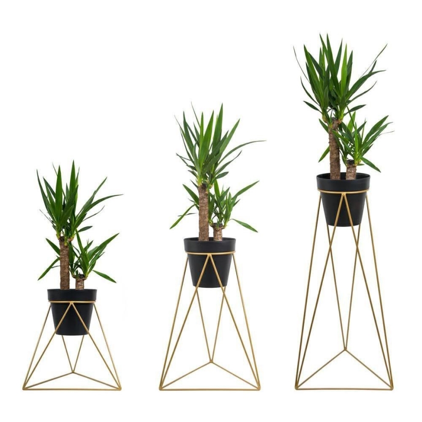 Suport de ghiveci TRIANGL 90x50 cm auriu