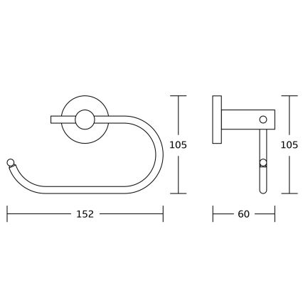Suport de hârtie igienică Aqualine SAMBA negru