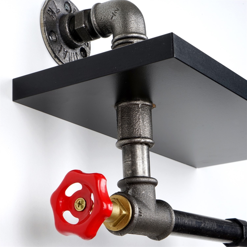 Suport de hârtie igienică cu raft BORU negru