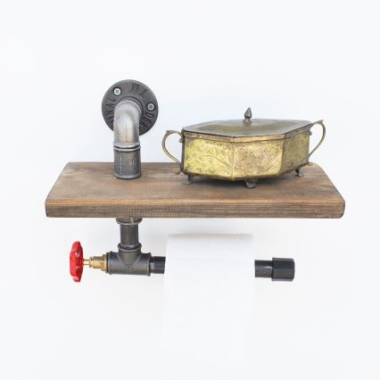 Suport de hârtie igienică cu raft BORURAF 22x31 cm molid