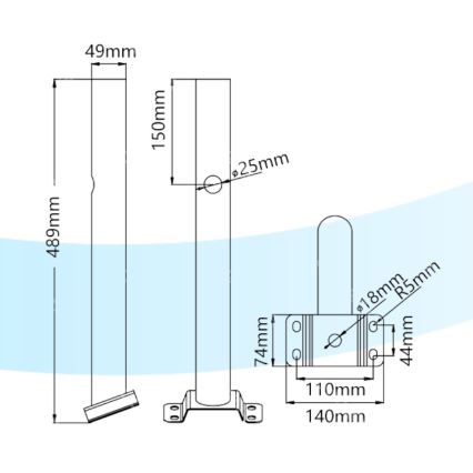 Suport de lampă stradală Aigostar 48,9 cm negru