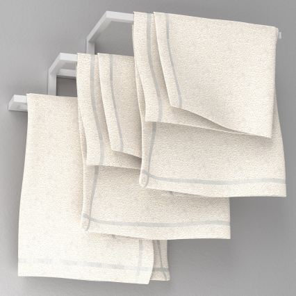 Suport de perete pentru prosoape 19x58 cm alb