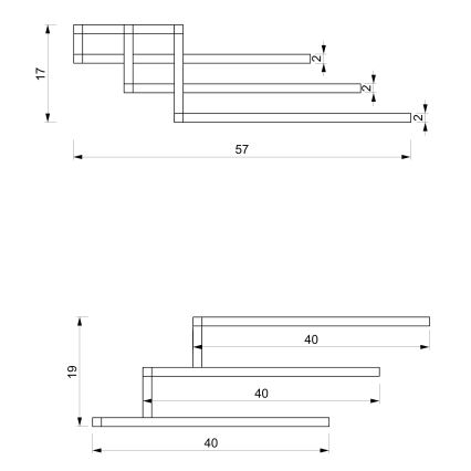 Suport de perete pentru prosoape 19x58 cm alb