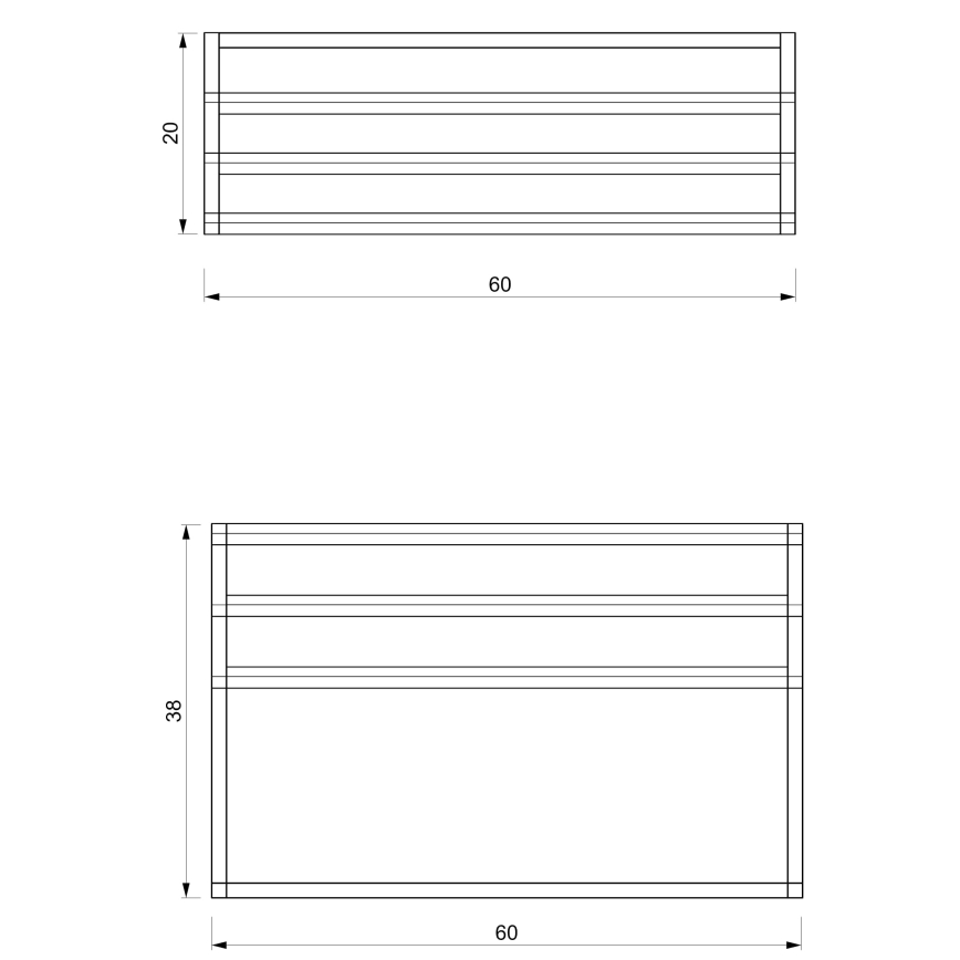 Suport de perete pentru prosoape 37x60 cm negru