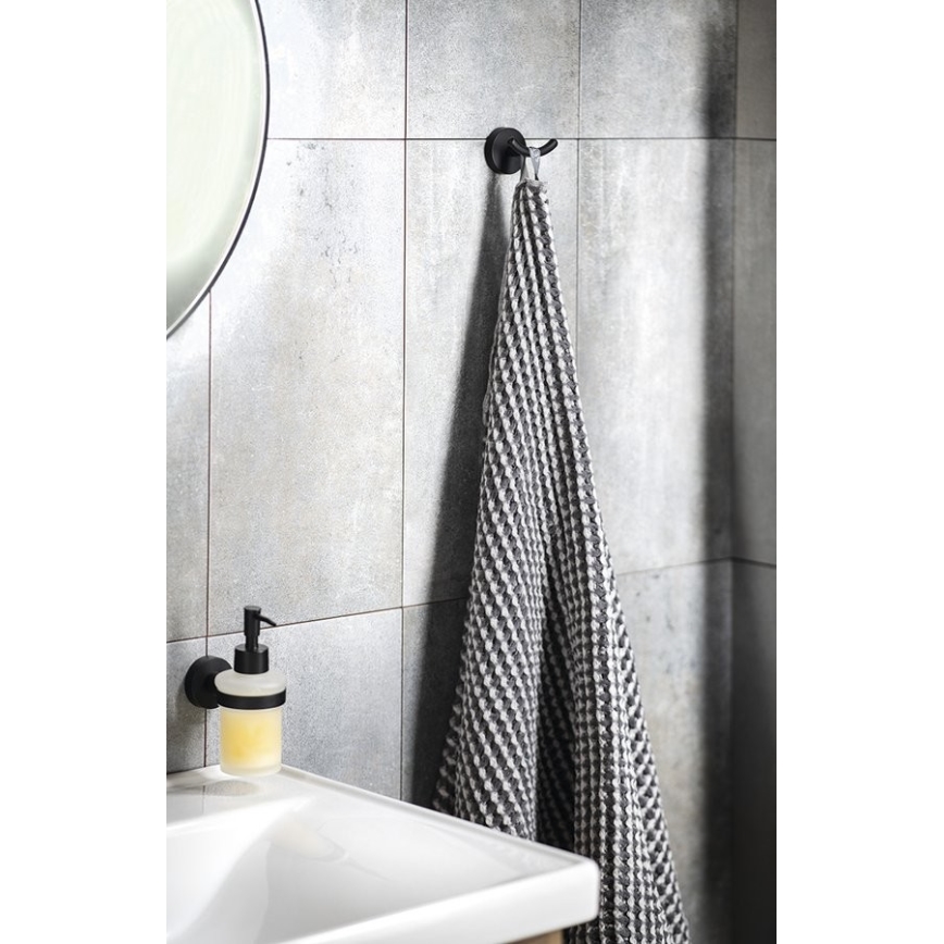Suport de perete pentru prosoape Aqualine SAMBA negru