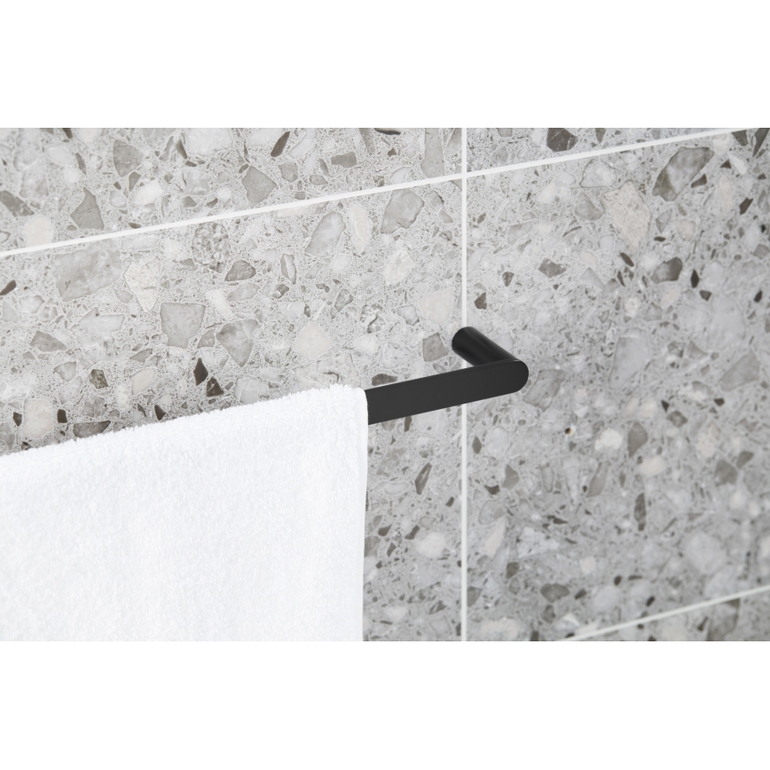 Suport de perete pentru prosoape KFA Armatura 864-025-81 24 cm oțel inoxidabil/negru mat