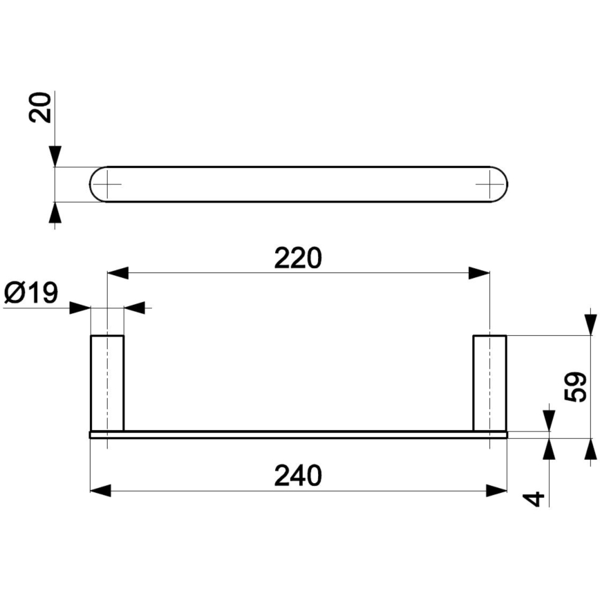 Suport de perete pentru prosoape KFA Armatura 864-025-81 24 cm oțel inoxidabil/negru mat