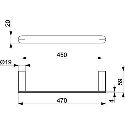 Suport de perete pentru prosoape KFA Armatura 864-026-00 47 cm crom lucios