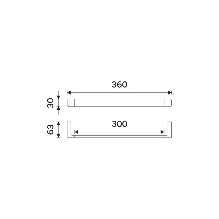 Suport de perete pentru prosoape NIMCO MA 29035-26 MAYA 36 cm crom lucios