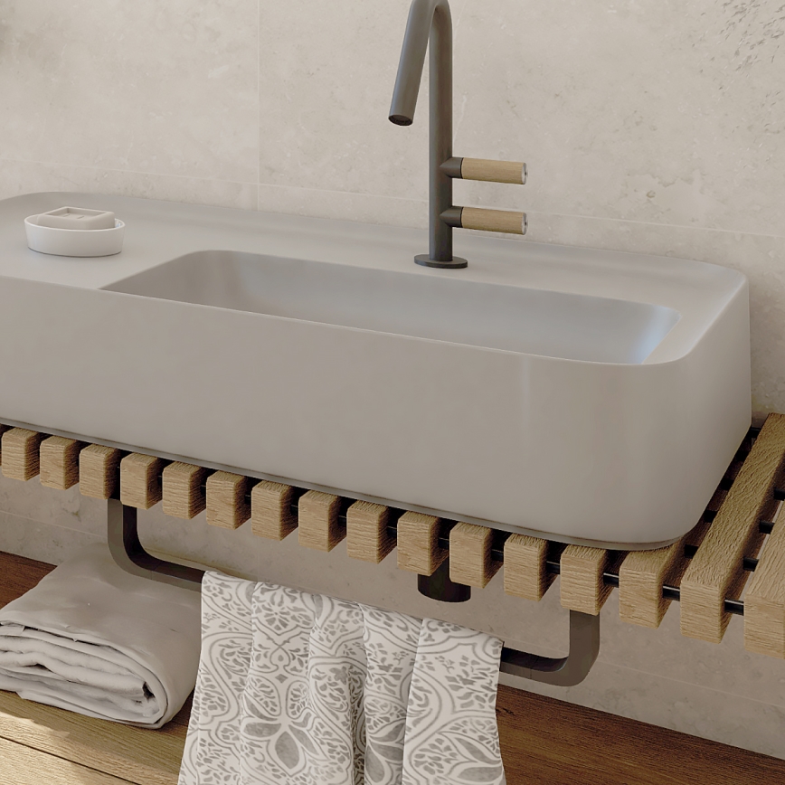 Suport de perete pentru prosoape NIMCO NKC 30035-90 NIKAU 39 cm negru mat