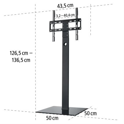 Suport de podea pivotant pentru televizor 32-65 negru Hama