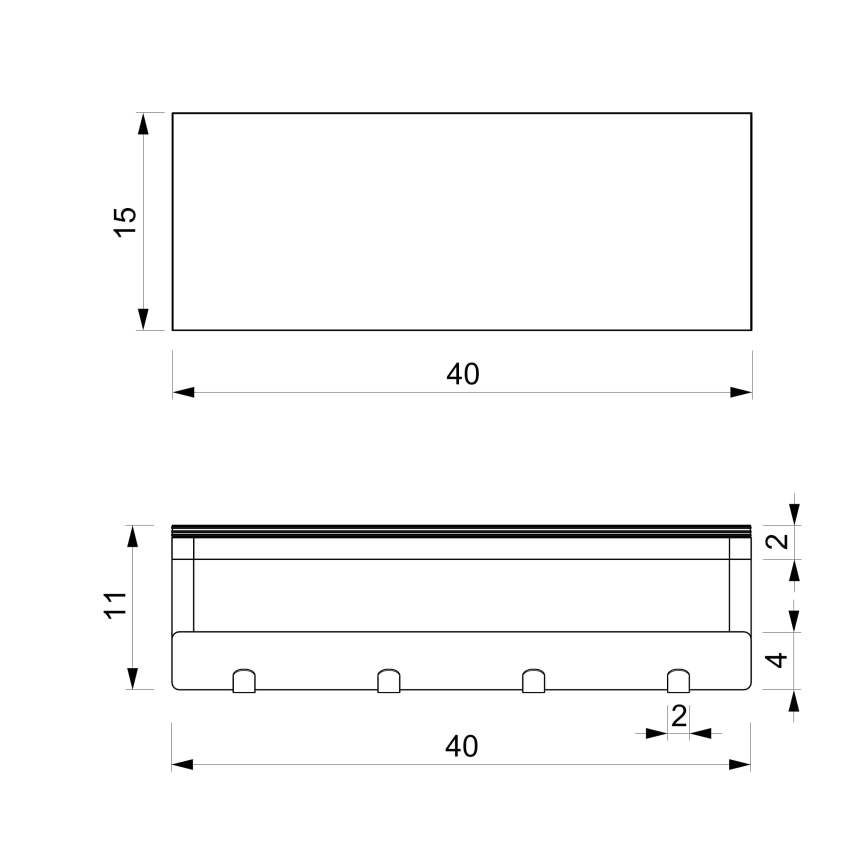 Suport de prosoape de perete cu raft 10x40 cm alb