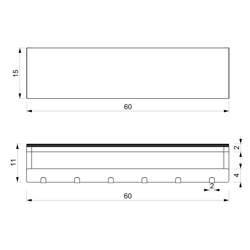 Suport de prosoape de perete cu raft 10x60 cm negru