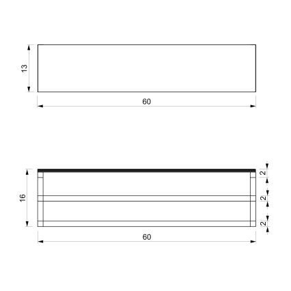 Suport de prosoape de perete cu raft 14x60 cm alb